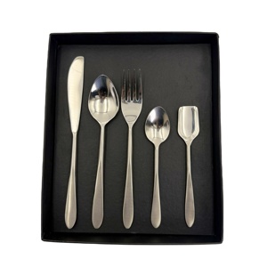 Ensemble de couverts de cuisine de haute qualité en acier inoxydable, style moderne, luxe, ensemble de 5 avec boîte, vaisselle d'hôtel - Product Image 1