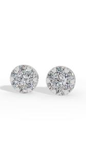 Magnifiques boucles d'oreilles clous en diamant de laboratoire taille brillant ronde à griffes en forme de cœur, en or 18 carats, bijoux fins de luxe, fournisseur en gros - Product Image 3