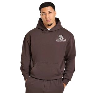 Mens Dark Brown Hoodie Tracksuit <b>Set</b> <b>Matching</b> Sweatpants <b>Jogger</b> Pants Two Piece Casual Sportswear Streetwear Pullover Hooded - Product Image 3