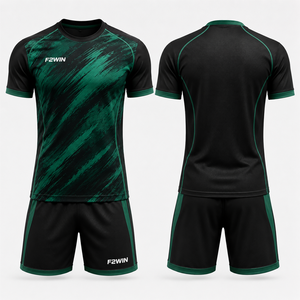 Maillots de football à manches courtes respirants, dernier design, 100% polyester, logo personnalisé par sublimation, tenue de club de football - Product Image 5