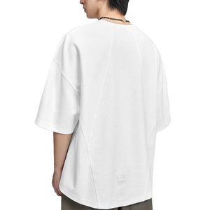 OEM Custom Men's Plain Off <b>White</b> T-Shirt Horizontal Chest Seam Heavyweight Cotton Loose Blank Streetwear <b>Tee</b> Wholesale - Product Image 5