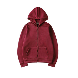 Sweat à capuche zippé intégral pour homme, coupe classique, de marque, pour l'hiver, style décontracté, épais, uni, grande taille, doux au toucher - Product Image 5
