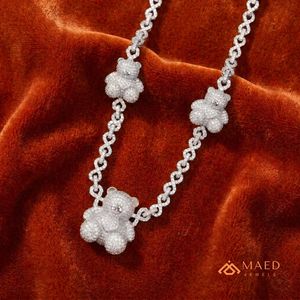 Collier pendentif ours en argent sterling et moissanite, bijoux de mode, chaîne fine, style élégant pour hommes et femmes, New York City - Product Image 3