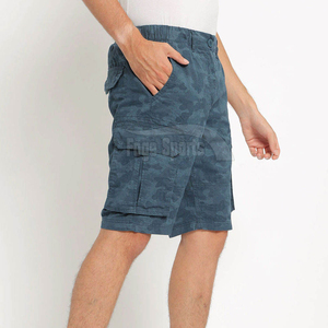 Shorts cargo camouflage pour homme, taille mi-haute élastique, respirant, séchage rapide, en toile, longueur Bermuda, décontracté, 100 % polyester - Product Image 5