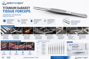 Pinzas Quirúrgicas de Titanio DeBAKEY para Tejido, Instrumento Quirúrgico Vascular Atraumático ZETOMEDPRO - Product Image 6
