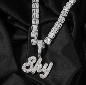 Collar con Nombre Personalizado TOP ICY, Letra Cursiva con Efecto Escarchado, Estilo Hiphop, Collar Personalizado con Dije Único - Product Image 1