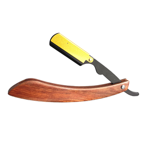 Wood Handle Straight <b>Razor</b> Stainless Steel Blade Single Blade For Face Shaving Smooth & Comfortable Professional - Product Image 3
