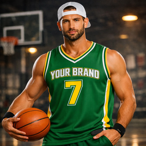 Conjunto de Uniforme de Baloncesto Personalizado de Último Diseño para Hombre, Camiseta sin Mangas Transpirable de Secado Rápido que Absorbe la Humedad - Product Image 1