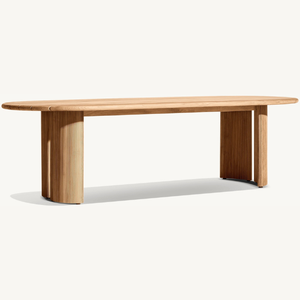 Table en teck en promotion pour salle à manger intérieure ou extérieure, style moderne, anti-casse. - Product Image 5