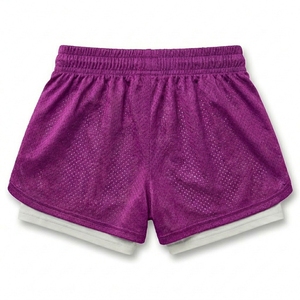 4 Way Stretch Nylon Spandex 2 in 1 Mesh Active Sport Shorts OEM ODM Custom Low MOQ - Product Image 2