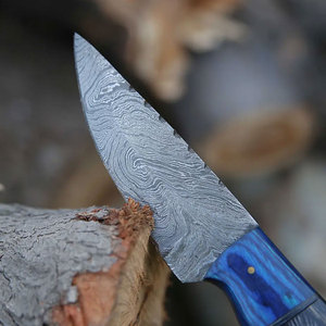 Damascus Steel Hunting Knife Full Tang Handmade <b>Tool</b> with Wood Handle for <b>Camping</b> Bushcraft and Outdoor Exploration - Product Image 3