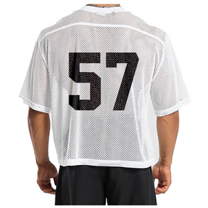 Camiseta de Fútbol Americano Vintage para Hombre, Estilo Oversize, Negra, de Lujo, con Malla, 100% Algodón, Estilo Urbano, Transpirable - Product Image 5