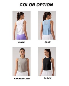 Top de yoga para mujer con logo personalizado, top deportivo con espalda hermosa y almohadillas, chaleco de gimnasio sin mangas con tirantes, ropa deportiva al por mayor - Product Image 5