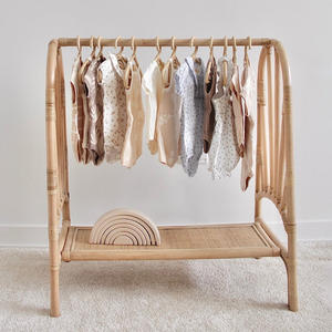 Perchero abierto de ratán de gran calidad, estantes de exhibición de ropa a precio económico, rieles para ropa. - Product Image 1