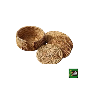 Woven Rattan Coaster From Vietnam Crafted With Natural Cane For Protecting Wood Table Surface From Drink Stains - Product Image 5