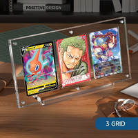 Support magnétique Jinda moderne en acrylique résistant aux UV pour cartes à collectionner, 2/3 emplacements, léger, pour présentoir de cartes sportives, cadre TCG