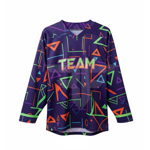 Maillot de hockey à séchage rapide, tissu en maille léger, coupe unisexe adulte, manches courtes, respirant, grande taille, maillot de hockey sur glace personnalisé pour équipe - Product Image 1