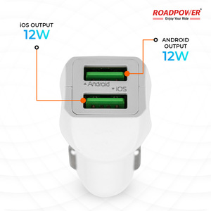 ROADPOWER (RP-MY-112) ที่ชาร์จในรถยนต์แบบ USB คู่ 2.4A พร้อมสายดาต้า และรองรับการใช้งานทั่วไป พร้อมระบบป้องกันอัจฉริยะ - Product Image 2