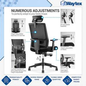 Silla de Oficina Ergonómica Profesional ACRUX de Malla Negra de Alta Elasticidad y Calidad Premium con Soporte Lumbar Dinámico - Product Image 4
