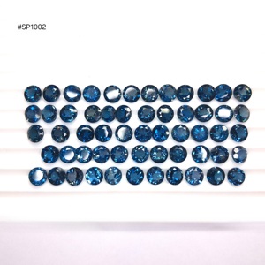 Nouvelle arrivée : Topaze bleue de Londres taille ronde, qualité AA, 7x7mm, pierres précieuses en vrac, ensemble de 560 carats, couleur bleu clair, pour la création de bijoux. - Product Image 3