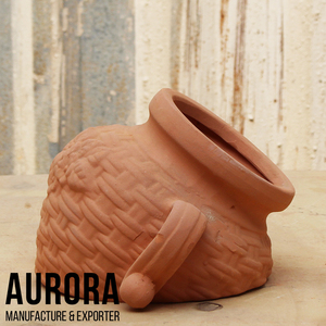 Nouveaux pots de fleurs en terre cuite artisanaux du Vietnam, ornements de jardin avec étiquette personnalisée - Product Image 4