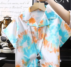 เสื้อเชิ้ตเด็กชายแขนสั้นพิมพ์ลายตัวอักษร ปกคอพับ ลำลอง ทรงปกติ ผ้าทอ - Product Image 6