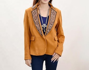 Trendy <b>Leather</b> Jackets High Quality Women Velvet Jacket Womens Fashion Jackets With Beautiful Hand <b>Tooling</b> Carving Lapel - Product Image 1