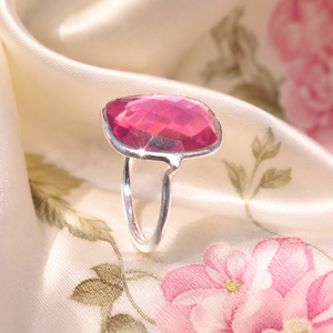 Natural Pink Topaz Gemstone <b>Ring</b> 925 Sterling <b>Silver</b> Rose Gold Plated Yellow Gold Plated Handmade Statement Jewelry for Women - Product Image 1