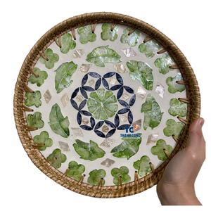 Bandeja de Ratán con Madreperla de Fábrica Confiable, Diseño Artesanal Premium, Bandeja de Madreperla Hecha a Mano en Vietnam - Product Image 1