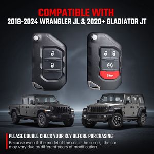 Étui à clés en aluminium compatible avec Jeep Wrangler JL & Gladiator JT, accessoires pour clés de voiture - Product Image 2