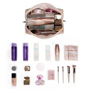 Bolsas de Cosméticos Impermeables para Mujer, Bolsa Transparente de PU, Bolsa de Maquillaje de Cuero Lavable para Viaje, Bolsa de Maquillaje de Cuero PU de Gran Capacidad - Product Image 3