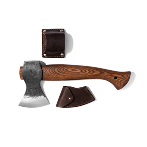 Cortador de Pizza Mini Tipo Hacha, Grado Industrial, 9 Filos de Corte, Acero al Carbono, Mango de Madera de Fresno, Regalo Perfecto para Padres, Ideal para Bricolaje y Supervivencia - Product Image 1