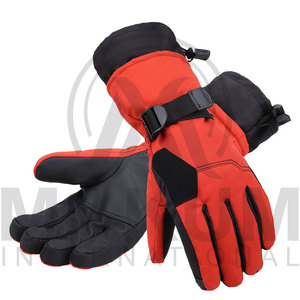 Waterproof Full-Finger Leather <b>Ski</b> & Snowboarding Gloves Unisex Adjustable Wrist Strap Customizable Color/Logo - Product Image 2