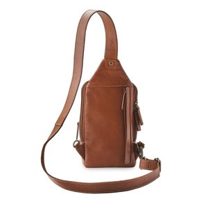 Bolso de Pecho Minimalista de Cuero Genuino, Bolso de Hombro con Cierre de Cremallera, Duradero, para Uso Diario en Todas las Estaciones - Product Image 2