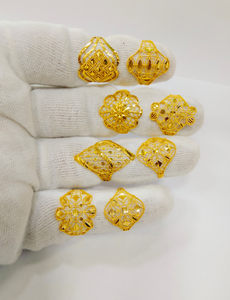 Luxury Turkish 22K Gold P Filigree <b>Rings</b> for Women Hollow Flower <b>Statement</b> <b>Ring</b> Set Hall Mark Certified Wedding Ethnic Jewelry - Product Image 2