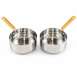 Stainless Steel Sauce <b>Pan</b> Round Hammered Cookware Polished Finish <b>Induction</b> Compatible Easy Clean Kitchen <b>pan</b> - Product Image 1