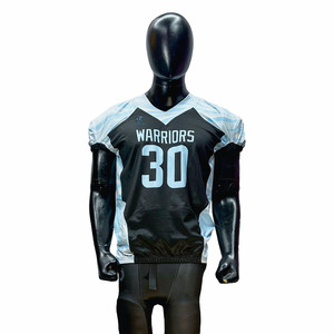Maillot de football américain à impression par sublimation, couleurs personnalisées pour hommes, écologique, respirant, séchage rapide, extensible dans quatre directions, col en V - Product Image 1