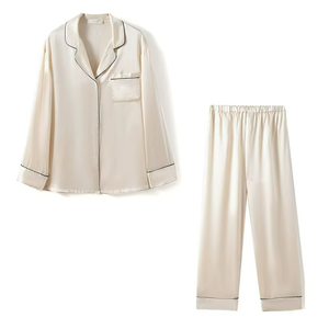 Custom <b>Pyjamas</b> <b>for</b> Couple Men Women's Sleepwear Sets Silk Clothes Viscose Silk Pajamas Lounge Wear Set - Product Image 1