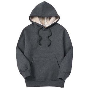 Sudadera con capucha y cremallera para hombre, de tejido sherpa de pelo alto, servicio de marca privada para inventario minorista de temporada - Product Image 2
