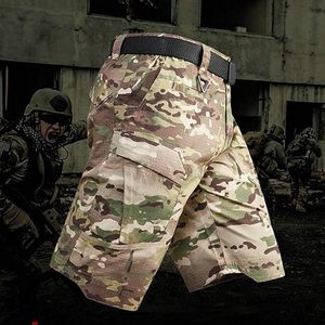 Pantalones Cortos Cargo de Camuflaje para Hombre, Cintura Media, Secado Rápido, Transpirables, con Logotipo Frontal, Estilo Workwear, Largo Bermuda, Poliéster y Otras Telas - Product Image 3