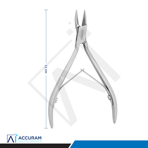 Accuram Coupe-ongles en acier inoxydable 11 cm, lame droite, pointe aiguisée, professionnel, pour ongles épais, usage adulte - Product Image 1