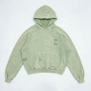 Sweat à capuche tendance et déchiré pour homme, léger, confortable et durable, parfait pour le streetwear et les activités de plein air - Product Image 1