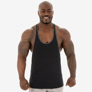 High Quality Lightweight Men's <b>Black</b> Solid Color <b>Tank</b> <b>Top</b> V-Neck Casual Breathable Knitted 100% Cotton Style - Product Image 5