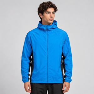 Chaqueta deportiva ligera con capucha y cremallera para hombre, a prueba de viento, color verde, para correr en primavera y actividades al aire libre. - Product Image 6