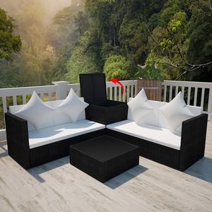 Conjunto de Muebles de Patio Modulares Medianos de Poliratán Negro - Product Image 3