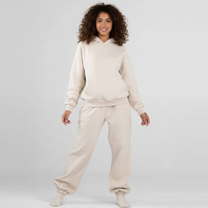 Conjunto de 2 Piezas Personalizado de Sudadera con Capucha y Pantalones Deportivos Holgados de Algodón 100% de Alto Gramaje, Transpirable, para Invierno, Estilo Urbano, Hip Hop, para Mujer - Product Image 6