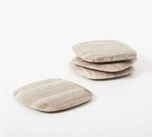 Juego de posavasos de mármol de alta calidad, elaborado con piedra auténtica y con patrones de textura natural únicos. - Product Image 5