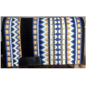 Manta y almohadilla para silla de montar de exhibición occidental de calidad premium con diseño personalizado, forro polar, color y tamaño personalizados, manta de exhibición de lana de Nueva Zelanda - Product Image 4