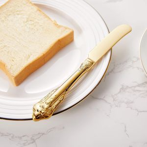 Splendido Set di 4 Spalmaburro da 17,5 cm in Acciaio Inossidabile 18/10 e Coltelli da Burro Dorati - Set di Coltelli Impressionanti - Product Image 3