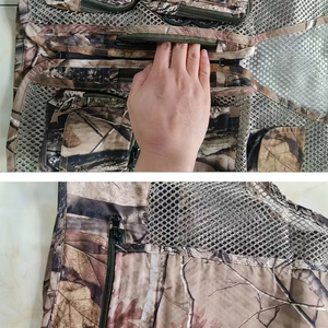 Gilet de pêche multifonctionnel en maille pour l'extérieur, imperméable, multi-poches, avec design de sublimation forestière - Product Image 4